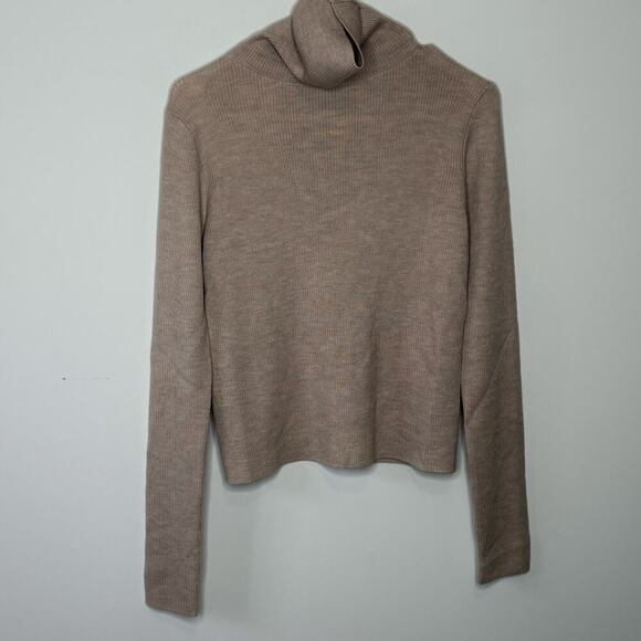 Thakoon Open Back Turtleneck Oatmeal Wool Sweater Womens Size Small - Picture 1 of 11